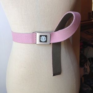 Element Accessories - Element Web Belt in Pink & Olive Green Element Accessories - Element Web Belt in Pink & Olive Green
